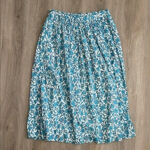 J. Crew Blue and White Floral Skirt